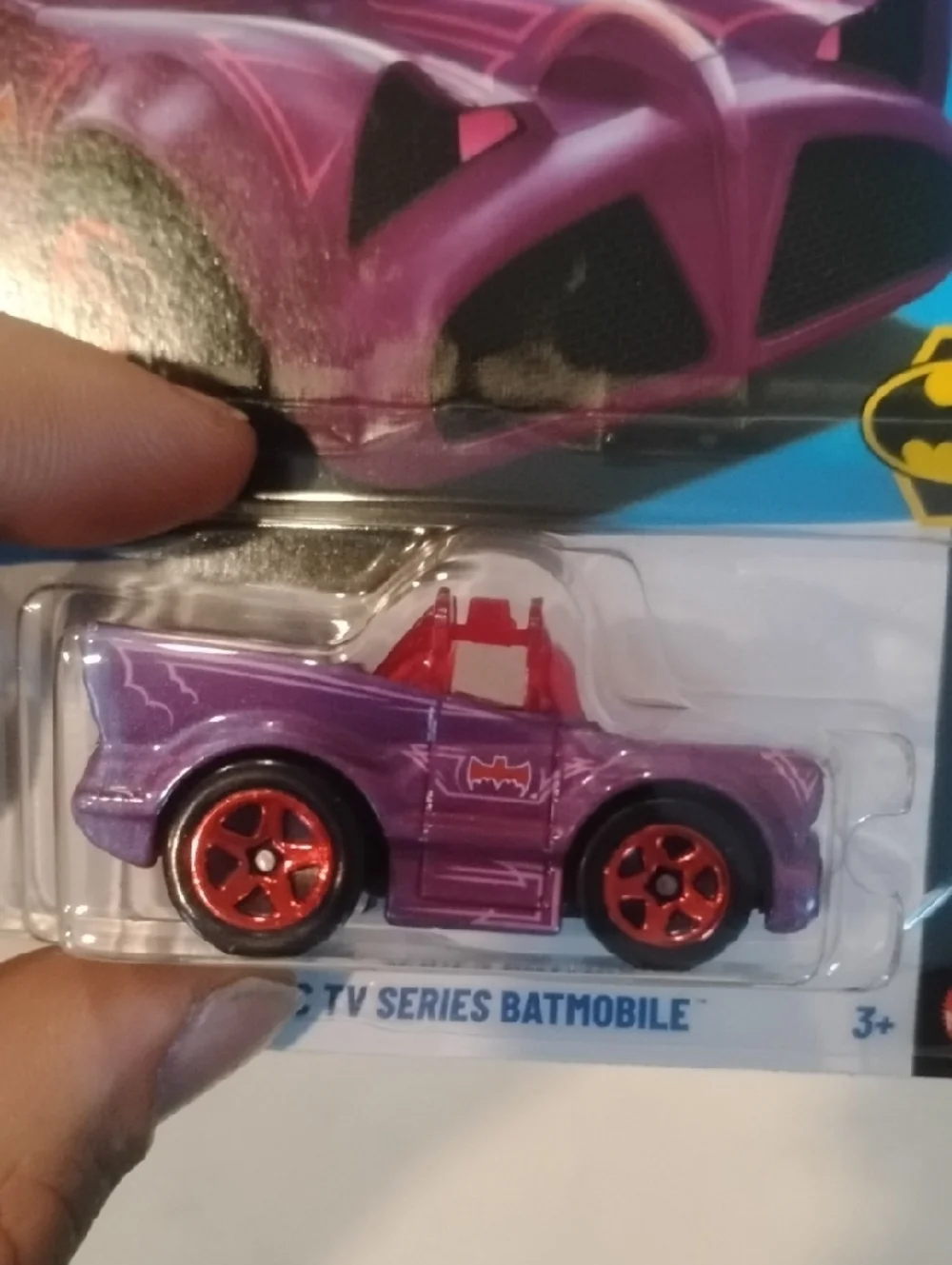 Mattel Hot Wheels Purple Batmobile with Orange Wheels